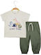 Set pentru copii cu pantaloni Vară 2buc Khaki