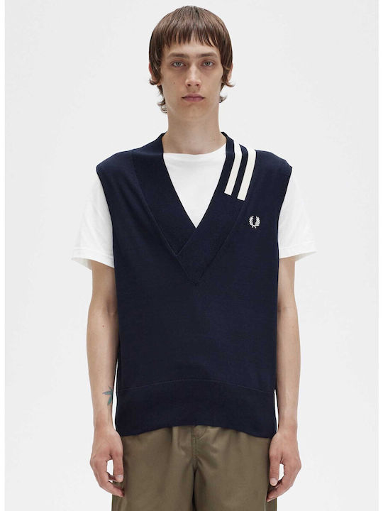 Fred Perry Men's Sleeveless Blouse with V-Neck Blue