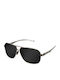 Trizand Herren Sonnenbrille mit Gray Metall Gestell und Schwarz Polarisiert Linse