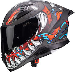 Pilot Snake SV Full Face Helmet with Sun Visor ECE 22.06 1500gr Reptile-X Titanium Mat