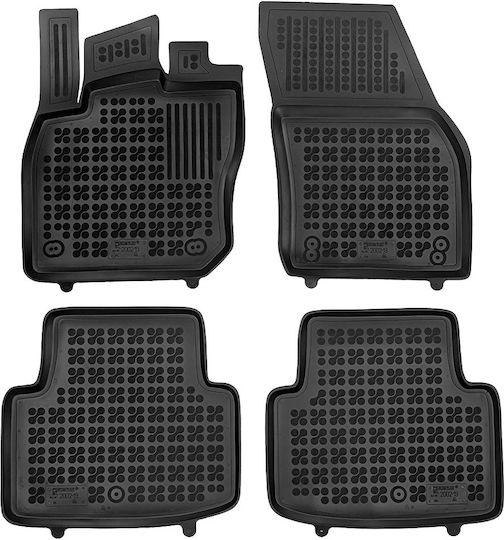 Rezaw Plast Set of Front and Rear Mats 4pcs Tray Type for Skoda Kodiaq 2014 Black