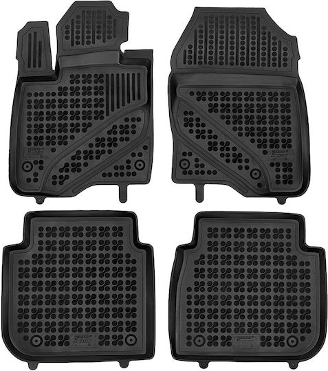 Rezaw Plast Set of Front and Rear Mats 4pcs Tray Type for Honda CR-V 2023+ Black