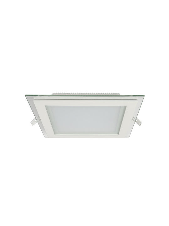 Elmark Τετράγωνο Χωνευτό LED Panel 18W με Φυσικό Λευκό Φως 4000K