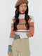Knit Blouse Wide Stripes White