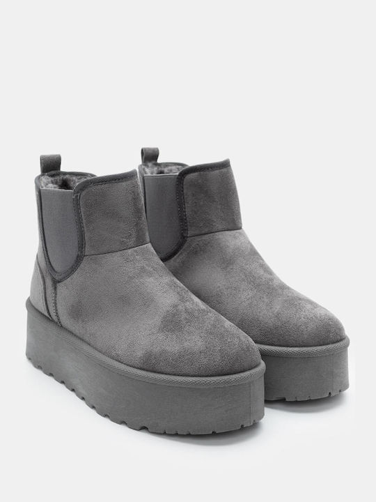 Luigi Women's Chelsea Boots with Medium Heel Gray