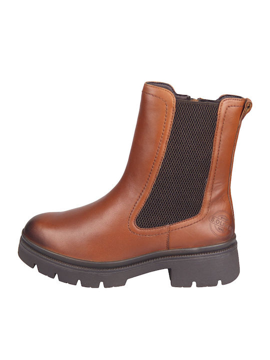 Ghete Dama din Piele Ankle Boots Tabac maro