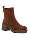 Leder Stiefeletten Damen Braun