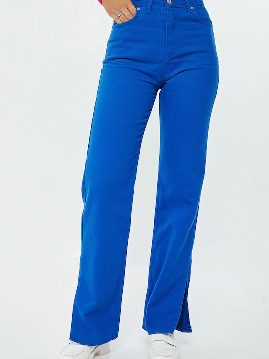 Women's Jean Trousers in Straight Line Blue