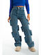 High Waist Women's Jean Trousers Blue