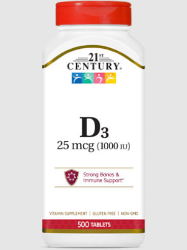 21st Century Витамин D3 25mcg 1000iu Таблетки Витамин D 500 Таблетки