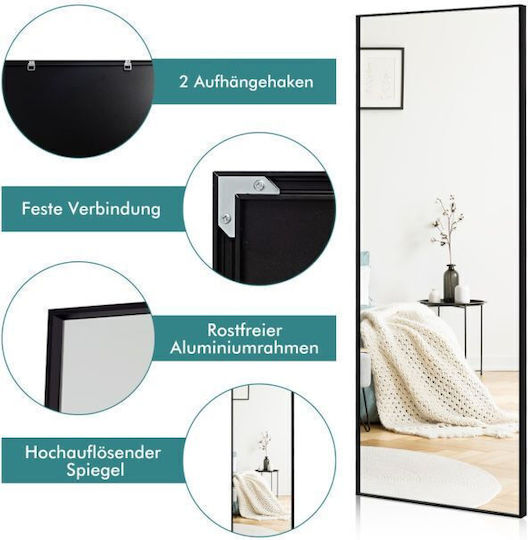 Costway HW66483BK Καθρέπτης Ολόσωμος Ορθογώνιος Μπεζ 150x56cm