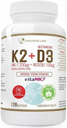 Vitamin K2 Vitamk7 + D3 4000iu Prebiotic Vegan 120 Capsules