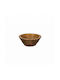 Ready Serving Bowl Round Wooden Black with Diameter 18.75cm 2pcs