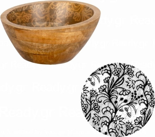 Ready Serving Bowl Round Wooden Black with Diameter 20cm