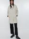 Lang Damen Puffer Jacke für Winter Ecru