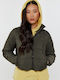 Women's Short Lifestyle Jacket for Winter Khaki