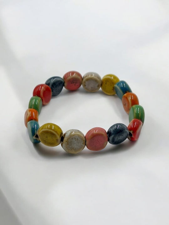 Bone Bracelet with Multicolored Small Stones