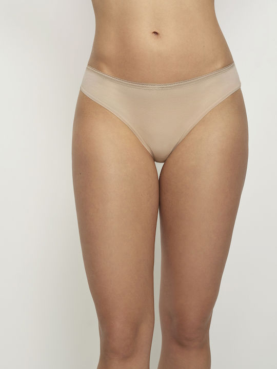 Promise Baumwolle Damen Slip Beige