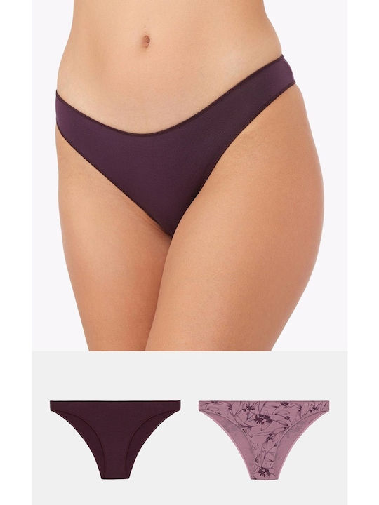 Minerva Fimelle Rio Γυναικεία Slip 2Pack Μωβ