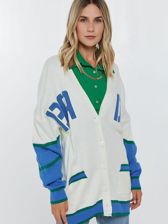 Women's Knitted Cardigan with Buttons Blue