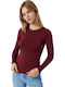 Fimelle Women's Long Sleeve T-Shirt Burgundy