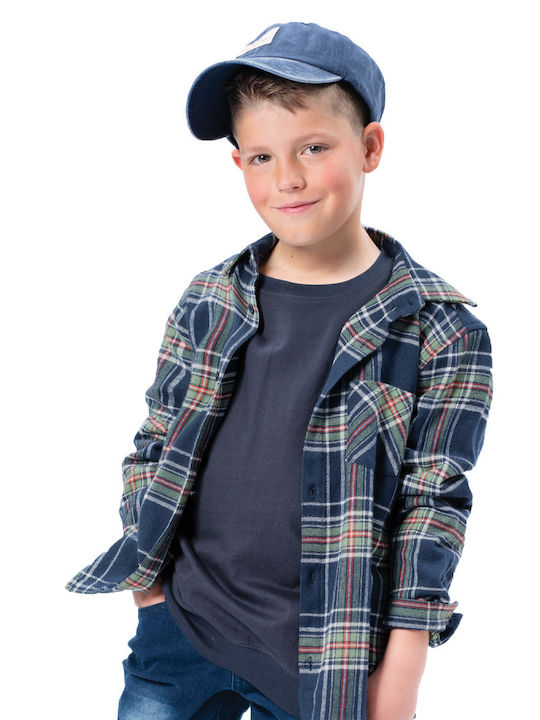 Energiers Kids Checked Shirt Navy Blue