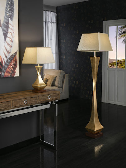 Deco Lampa de podea Î172xL43cm. cu Soclu pentru Bec E27 Auriu