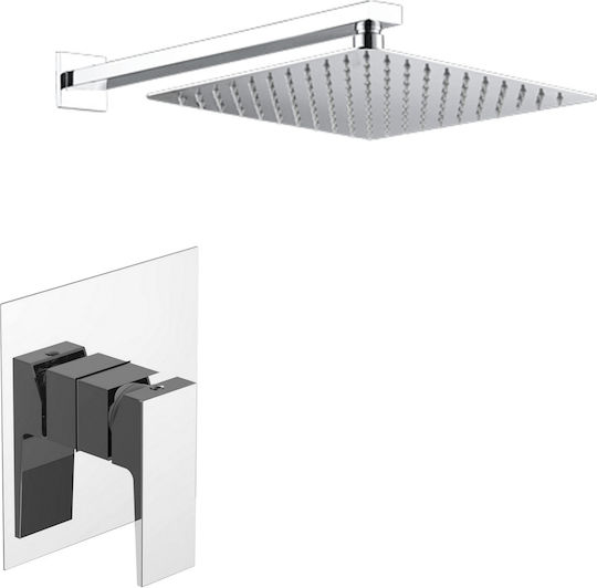 Vinci Set Mischer & Duschkopf für Wandmontage für Dusche Silber