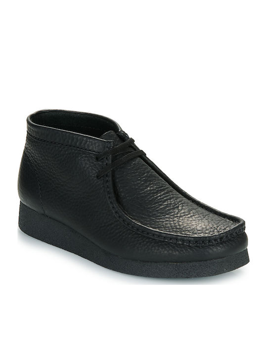 Clarks Wallabee Μαύρα Ανδρικά Μποτάκια