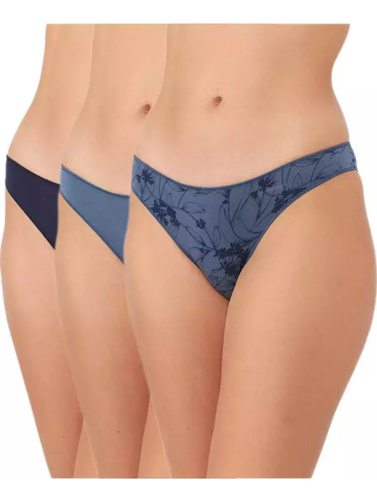 Minerva Fimelle Rio Damen Slip 3Pack Blue/Denim...