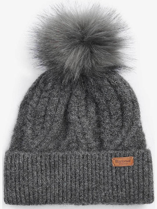 Elsdon Pom Pom Beanie Beanie Knitted in Gray color
