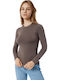 Fimelle Women's Long Sleeve T-Shirt Cocoa