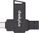 Lenovo Thinkplus 128GB USB 2.0 Stick cu conexiune USB-A & USB-C Gri