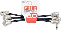 Gator GCWB-INS-6INRA3PK 6,3mm Stecker - 6,3mm Stecker 0,15m 3 Stück
