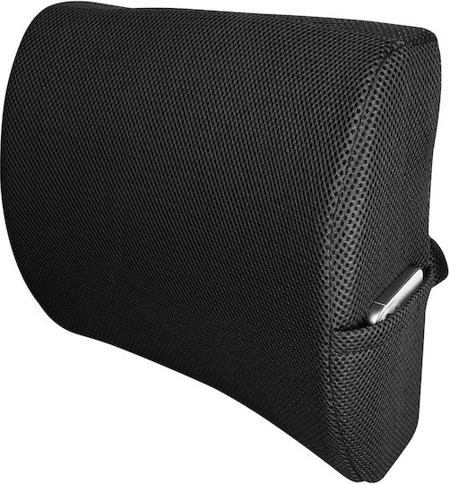 Car Memory Seat Cushion Adjustable Strap Storage Pocket Black