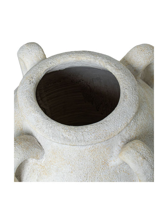 Vază Alexandra House Living Ceramică Albă 25 X 30 Cm Cu Mânere