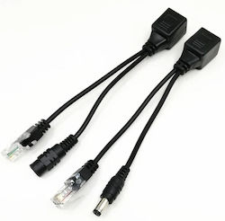 Ez-poeppb1 10/100m Passive PoE Injector + Splitter Pair Cat5 Black