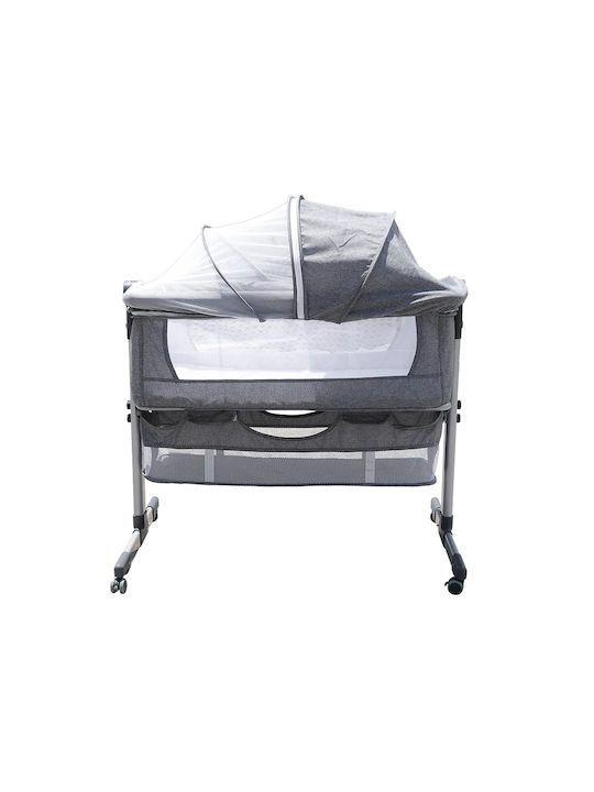 Cradle with Mattress and Wheels Gray