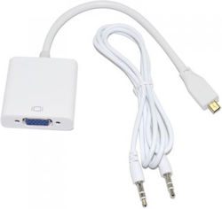 Висококачествен Nelbo Micro Hdmi към Vga адаптер с включен аудио кабел Висококачествен Nelbo Micro Hdmi към Vga адаптер с включен аудио кабел