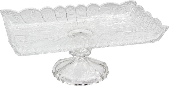 Keskor Glass Decorative Platter Transparent 28.5x17x12cm