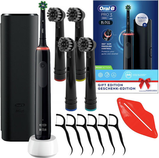 Oral-B Pro 3 Elektrische Zahnbürste 3500 + Etui Tipps Zubehör