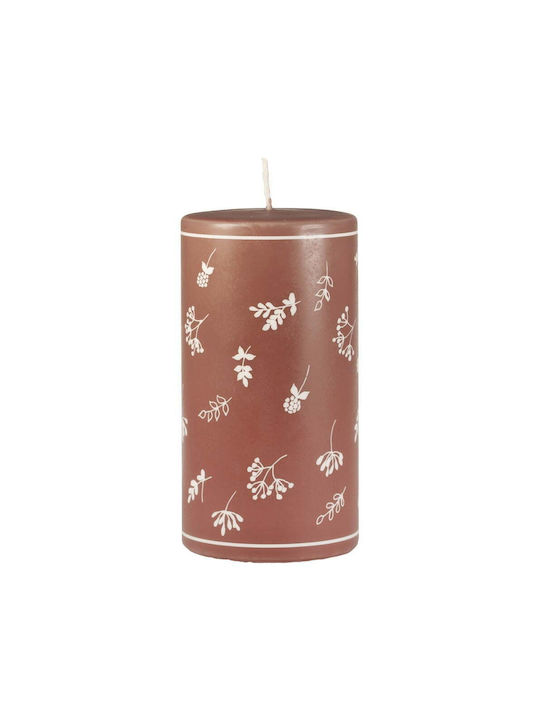 Brown Unipar Fleur Candle 87 H