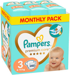 Pampers Tape Diapers Premium Care No. 3 for 6-10 kgkg 200pcs