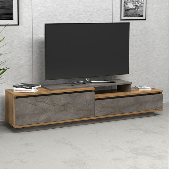 Suport TV Natural Wood & Grey Marble L180xW35xH42cm