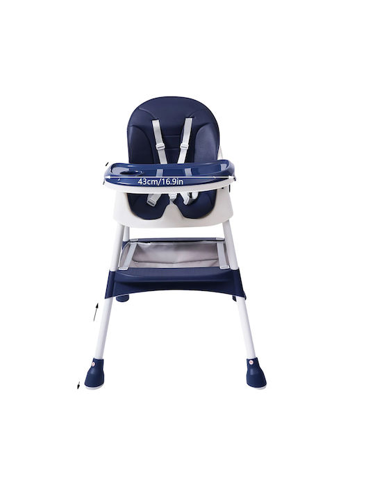 Highchair with Plastic Frame & Leatherette Seat Blue