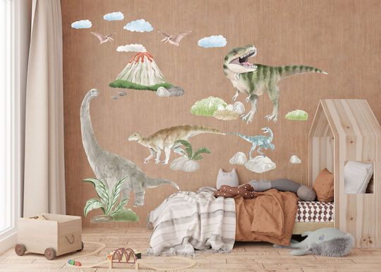 Kinder Wandsticker Junge Dinosaurier Vulkan Groß XXL 120x240 Kinder Wandsticker Junge Dinosaurier Vulkan Groß XXL 120x240