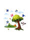 Kinder Wandsticker Baum Bunte Vögel Wanddeko Set 120x240