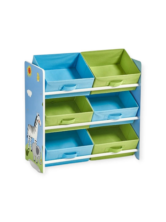 Система за съхранение на играчки Син 63x30x60см 1бр