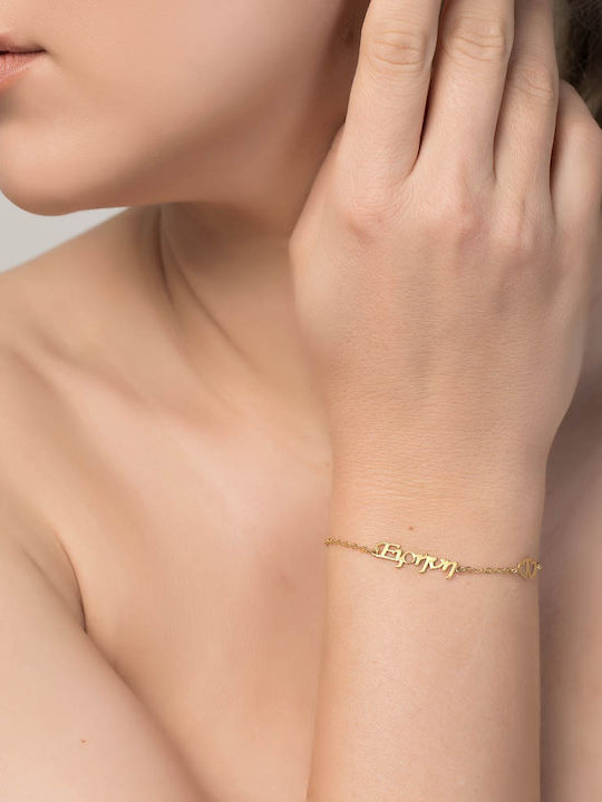 Dio Jewellery Lab Bracelet with Name made of Silver Gold Plated