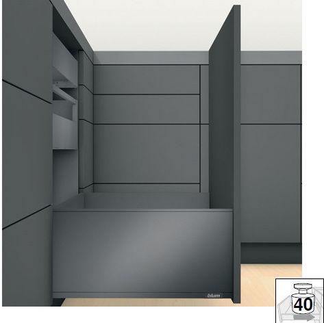 Blum Legrabox F Metall-Schubladenseiten Höhe 25,7cm Tiefe 50cm Anthrazit